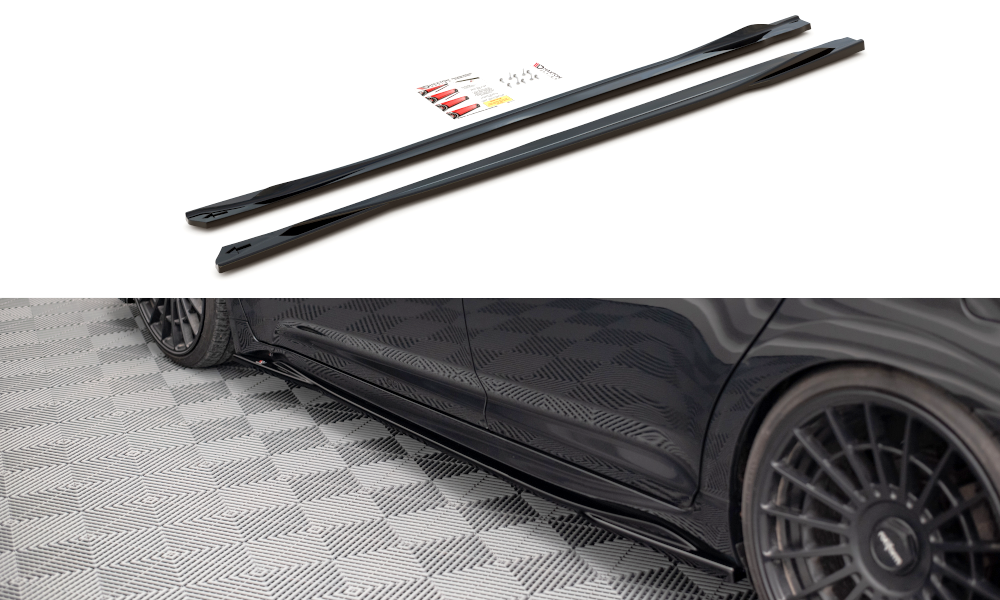 Zijskirts toyota avensis MK3 Facelift glans zwart