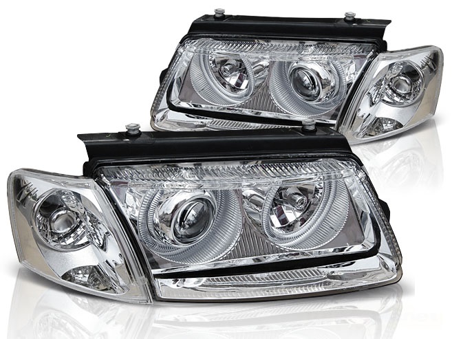 Faros VW Passat 3B Angel Eyes cromo