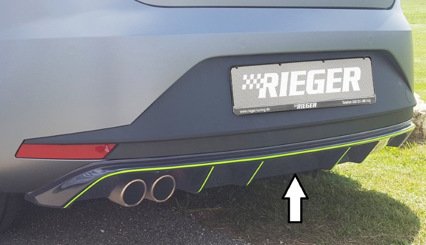 Diffuser Seat Leon F5 FR Rieger dubbele uitlaat links glans zwart