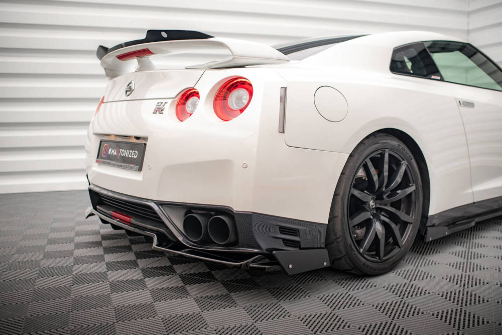 Diffuser met Canards Nissan GTR R35 11-16 Maxton Glans Zwart