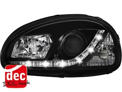 Faros Opel Corsa B Dayline Los ojos del Diablo negro