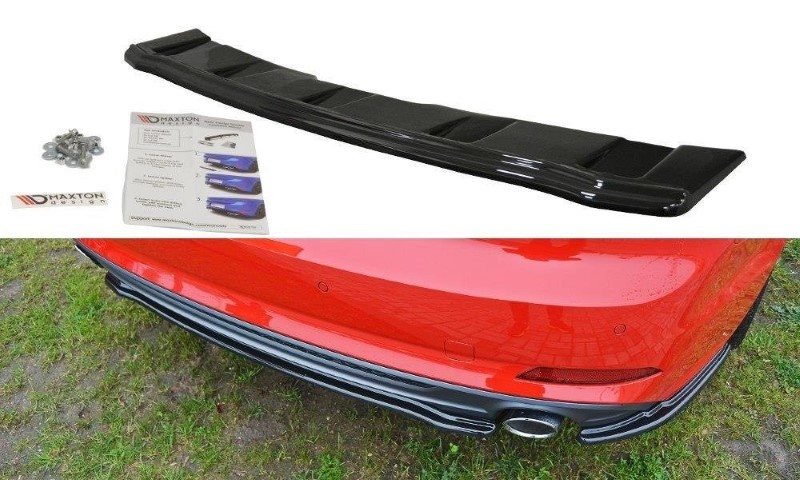 Cenrale Achterspoiler Audi A5 S-Line F5 Coupe / Sportback (zonder verticale bars) Glanzend Zwart