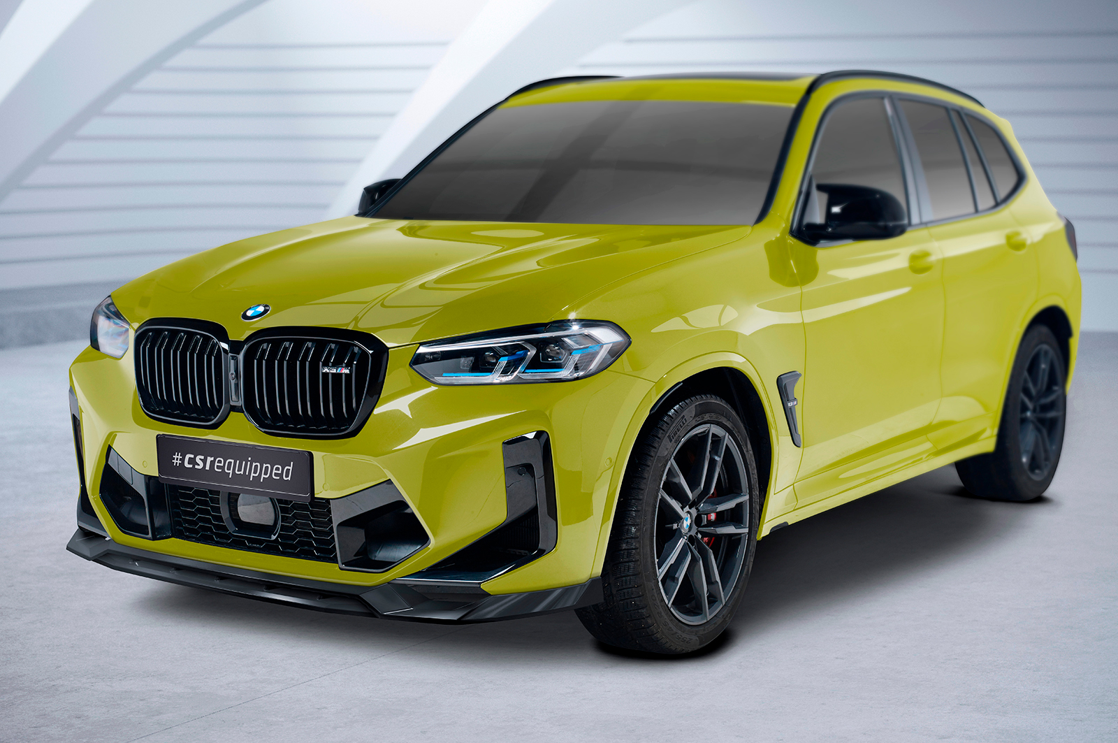 Voorspoiler BMW X3M F97 FL CSR Glans Zwart