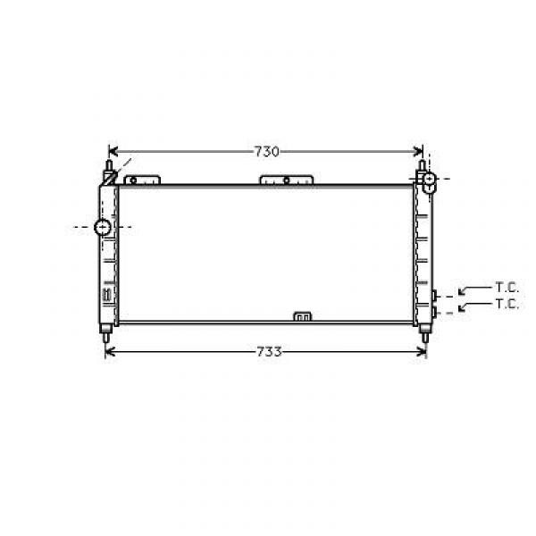 Radiator CORSA B/TIGRA 93-97 680x278 1.2I/1.4I/1.6GSI +AC