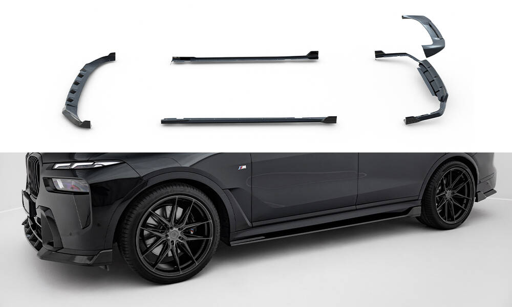 Carbon Fiber Bodykit BMW X7 M-Pack G07 Facelift Maxton Glanzend zwart