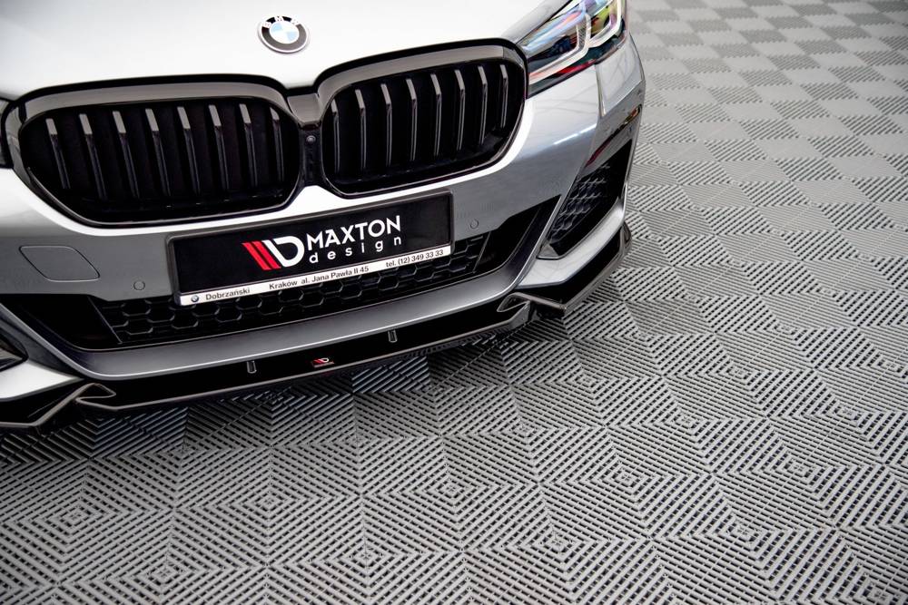 Voorspoiler V.1 BMW 5 Serie G30 M Pakket FL Maxton Glans Zwart