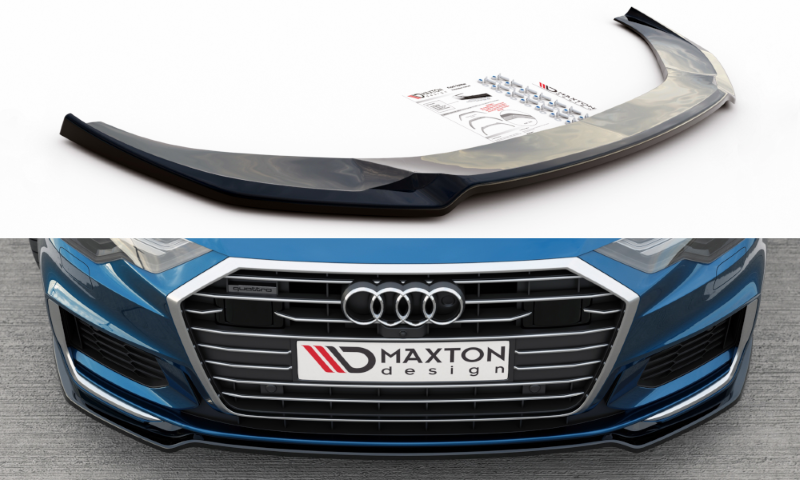 Voorspoiler V.1 Audi A6 S-Line / S6 C8 Maxton Glans Zwart