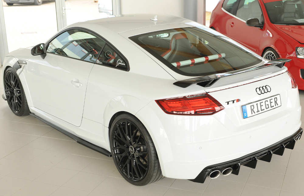 Diffuser Audi TT S-Line / TTS Rieger Glans Zwart