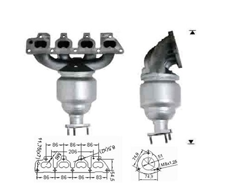 Opel ZAFIRA 1.6i 16V 1598 cc 71 Kw / 97 cv Z16YNG Magnaflow CAT
