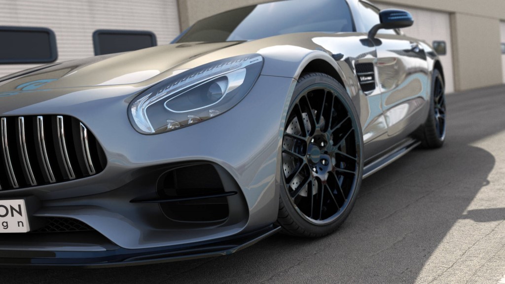 Voorspoiler Mercedes AMG GT S C190 Glans Zwart