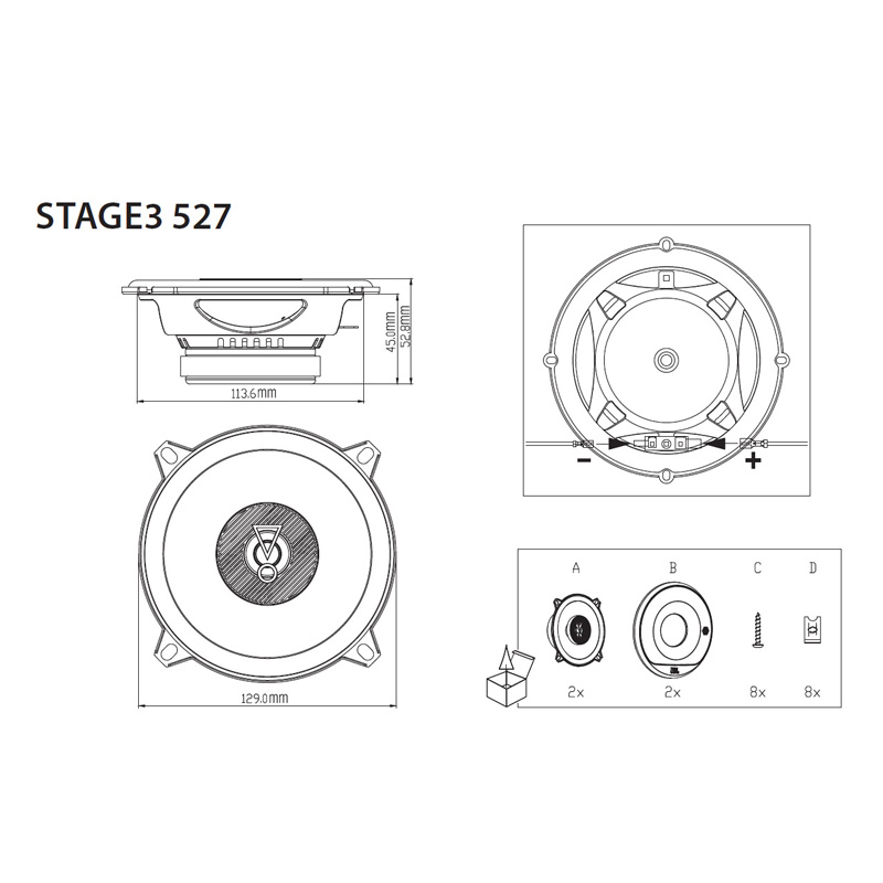 JBL Stage 3 527 5.25'' (13cm) Speakerset