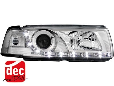 Headlights BMW E36 Sedan 92-98 Devil Eyes Dlite LED Chrome