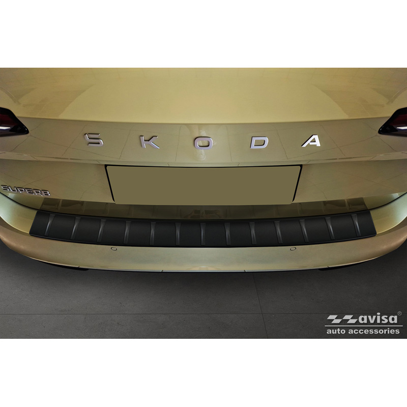 Matzwart RVS Achterbumperprotector  Skoda Superb IV Combi 2023- 'Ribs'