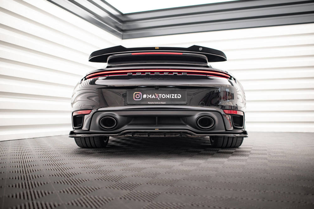 Diffuser Porsche 911 Turbo S 992 Maxton Glans Zwart