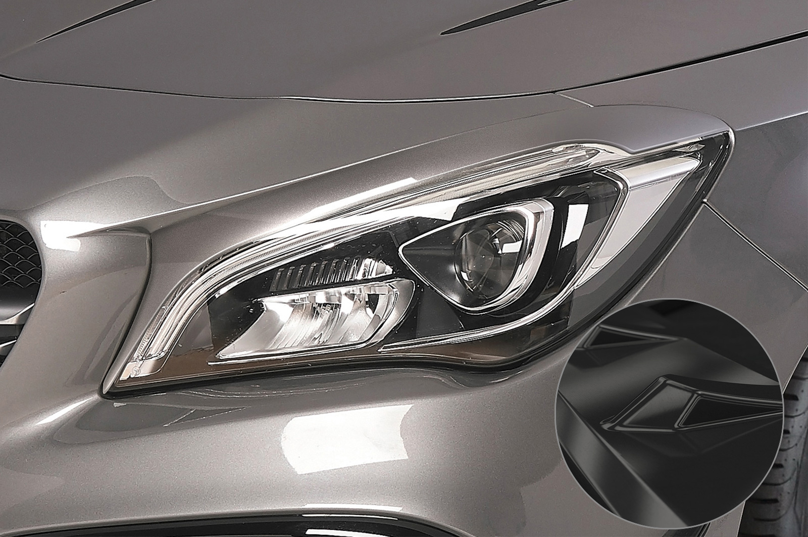 Koplampspoiler Mercedes Benz CLA X117 / C117 CSR Glans Zwart