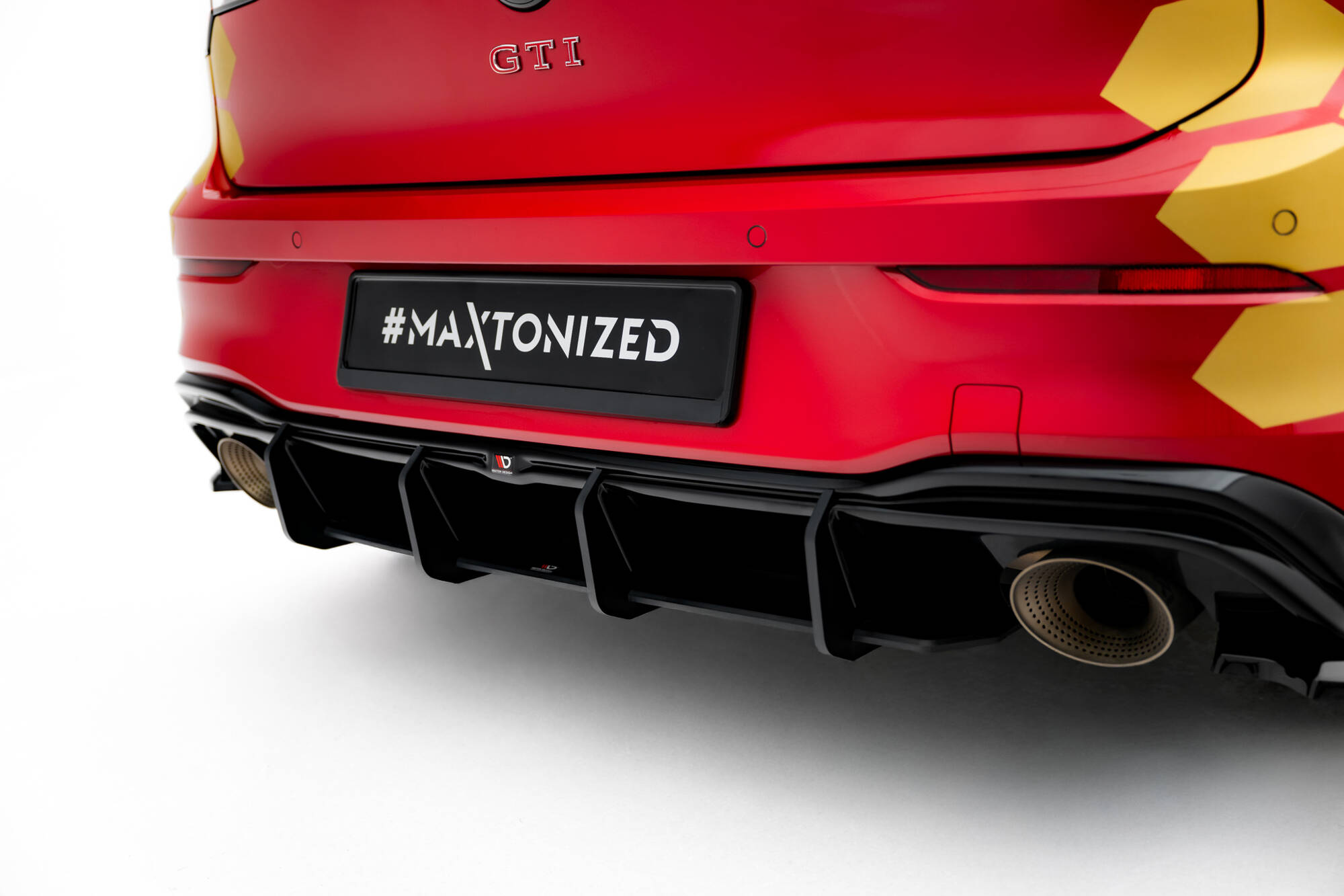 Street Pro Achter Diffuser V.1 Volkswagen Golf GTI Clubsport MK8 Facelift Maxton Glanzend zwart
