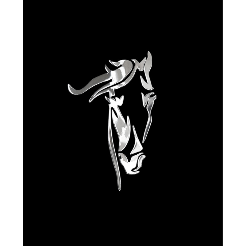 Nikkel Sticker 'Horse's head' - 52x80mm
