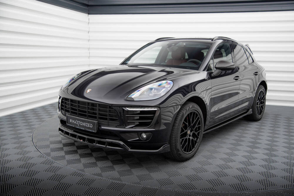 Voorspoiler V.3 Porsche Macan Mk1 Maxton Glans Zwart