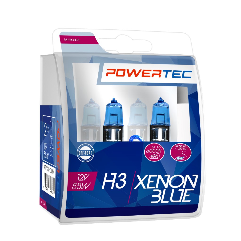 Mtech Powertec XenonBlue H3 lampen 12V DUO