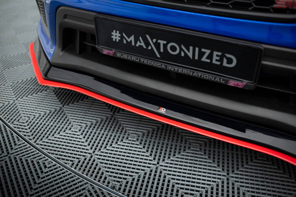 Voorspoiler V.2 Subaru Impreza WRX STI GK Maxton Glans Zwart / Rood