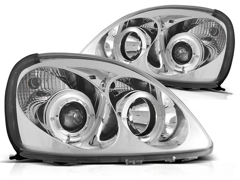 Faros Toyota Yaris 98-04 Angel Eyes cromo