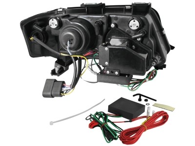 Headlights Audi A6 4B 01-04 Devil Eyes Dlite LED Black