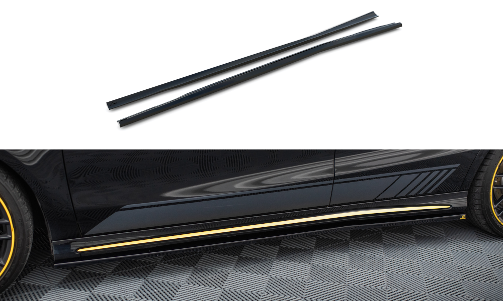 Zijskirts Mercedes-AMG CLA 45 C117 FL Maxton Glans Zwart