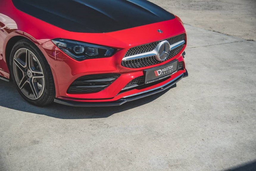 Voorspoiler Mercedes CLA AMG-Line C118 Maxton Design glans zwart