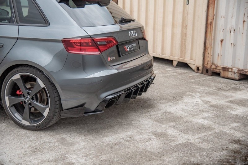 Duurzame Achterzij Spoilers + Glanzende Kleppen Audi RS3 8V Sportback