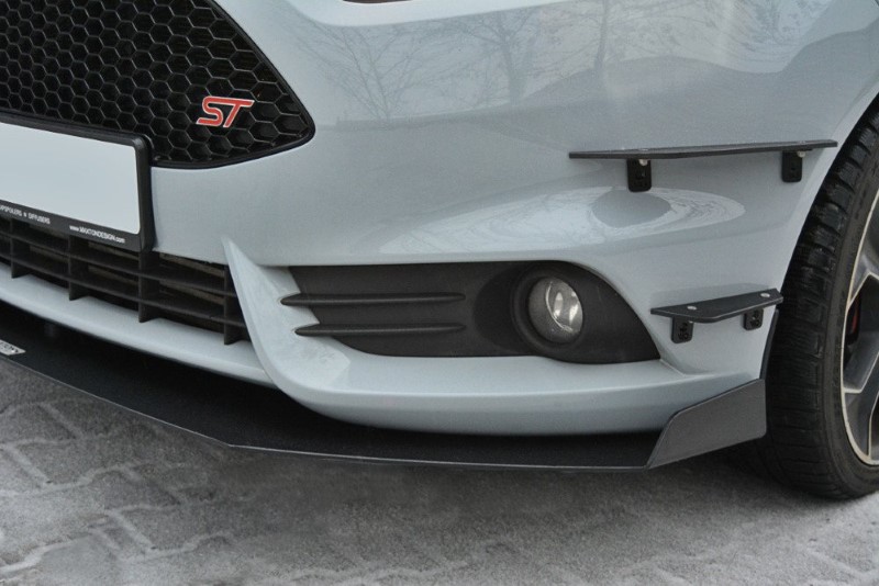 Voorbumper Vleugels (Canards) Ford Fiesta ST Mk7 FL Glanzend Zwart