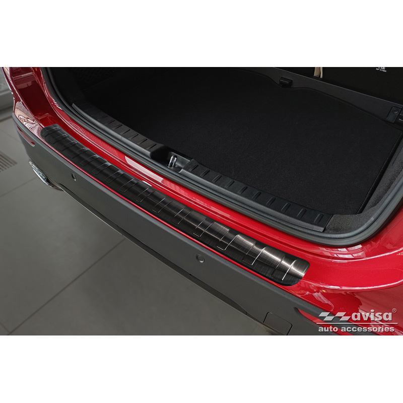 Zwart RVS Achterbumperprotector  Mercedes GLA-Klasse II H247 2020- 'Ribs'