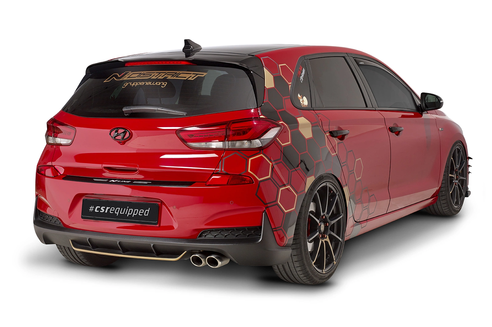 Achterspoiler Hyundai i30 (PD) Glans Zwart van CSR Automotive (2017-)