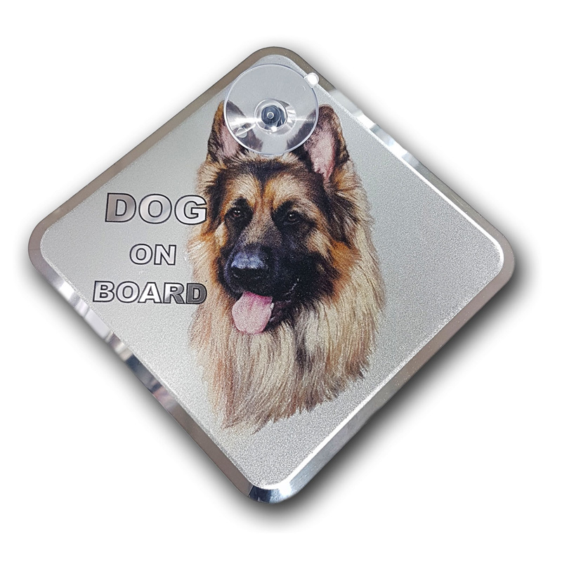 Auto Tattoo Sticker Dog on Board - Duitse Herder 11,5x11,5cm