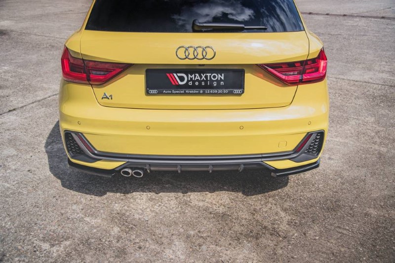 Achterzijde splitters Audi A1 S-line GB glanzend zwart