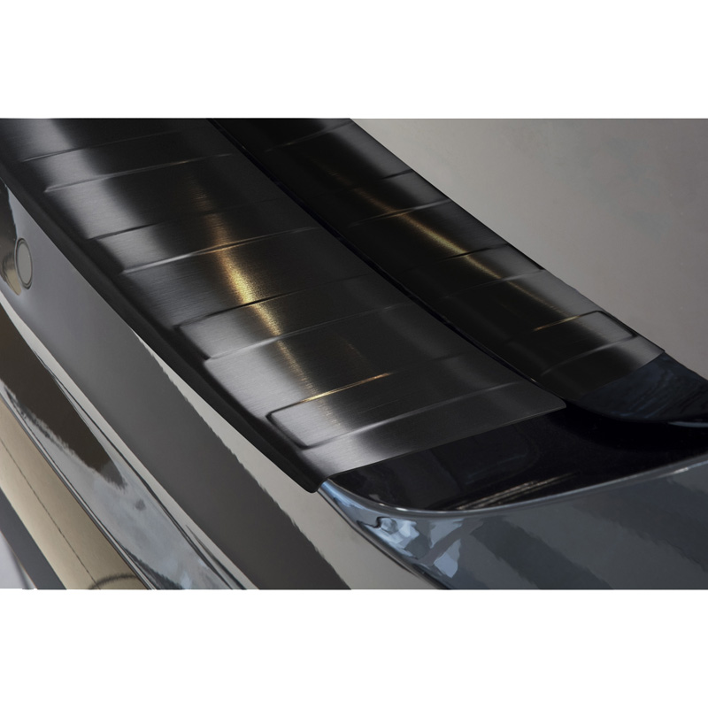 Zwart RVS Achterbumperprotector  Volkswagen Touran III 2015- incl. R-Line 'Ribs'