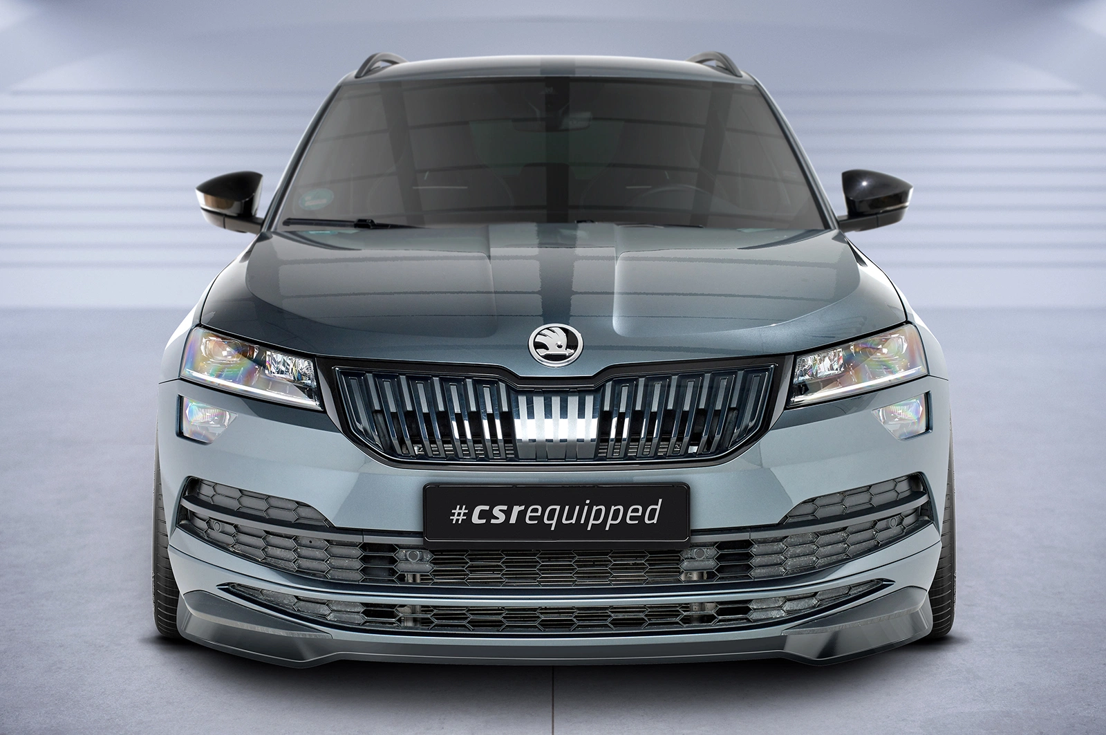 Voorspoiler Skoda Karoq SportLine Glans Zwart van CSR Automotive (2017-)