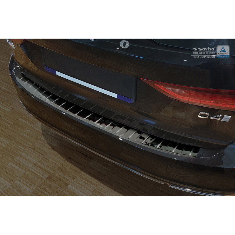 Zwart-Chroom RVS Achterbumperprotector  Volvo V90 9/2016- 'Ribs'