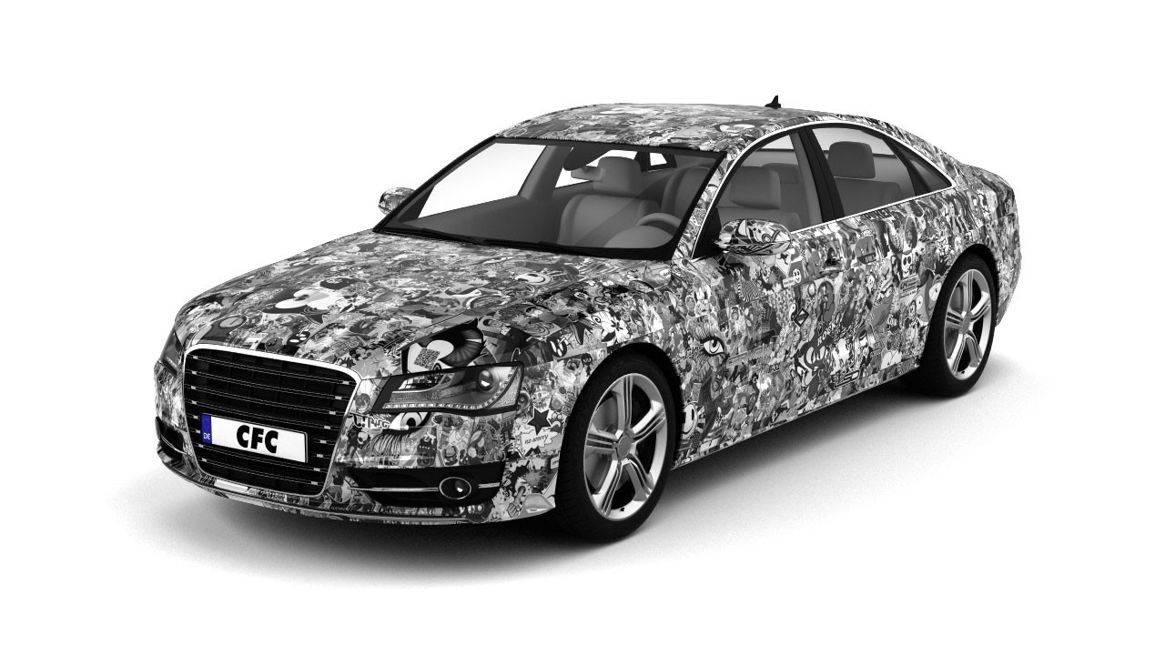 Car Wrap Folie CFC Stickerbom Black/white glans 150x100cm