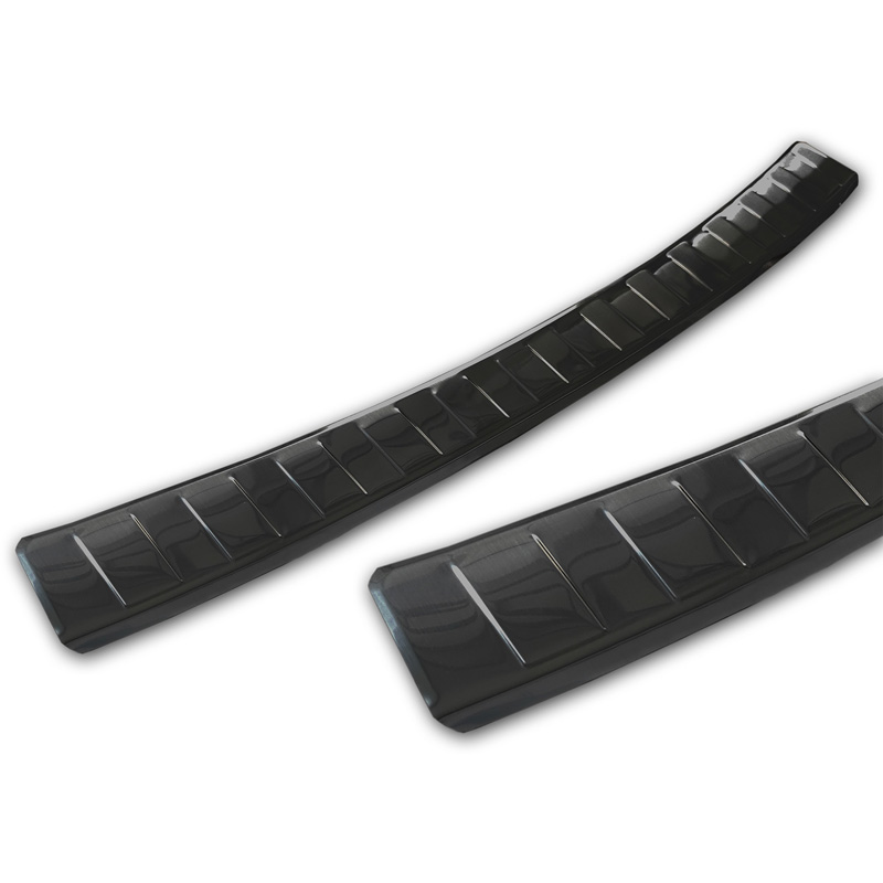 Zwart RVS Achterbumperprotector  Opel Corsa F Edition/Elegance HB 5-deurs 2019- 'Ribs' (excl. Equipment Ultimate)