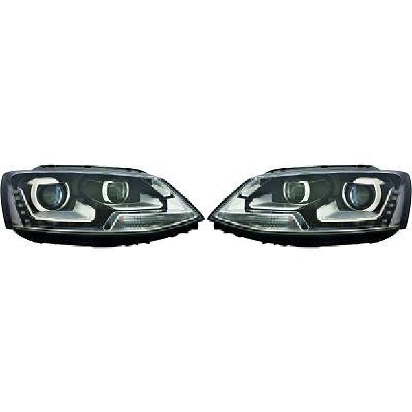 Headlights VW Jetta IV 10-13 LED DRL black