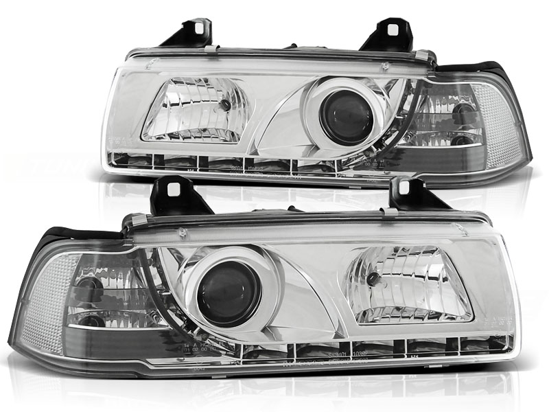 Faros BMW E36 Coupe Dayline Los ojos del Diablo cromo