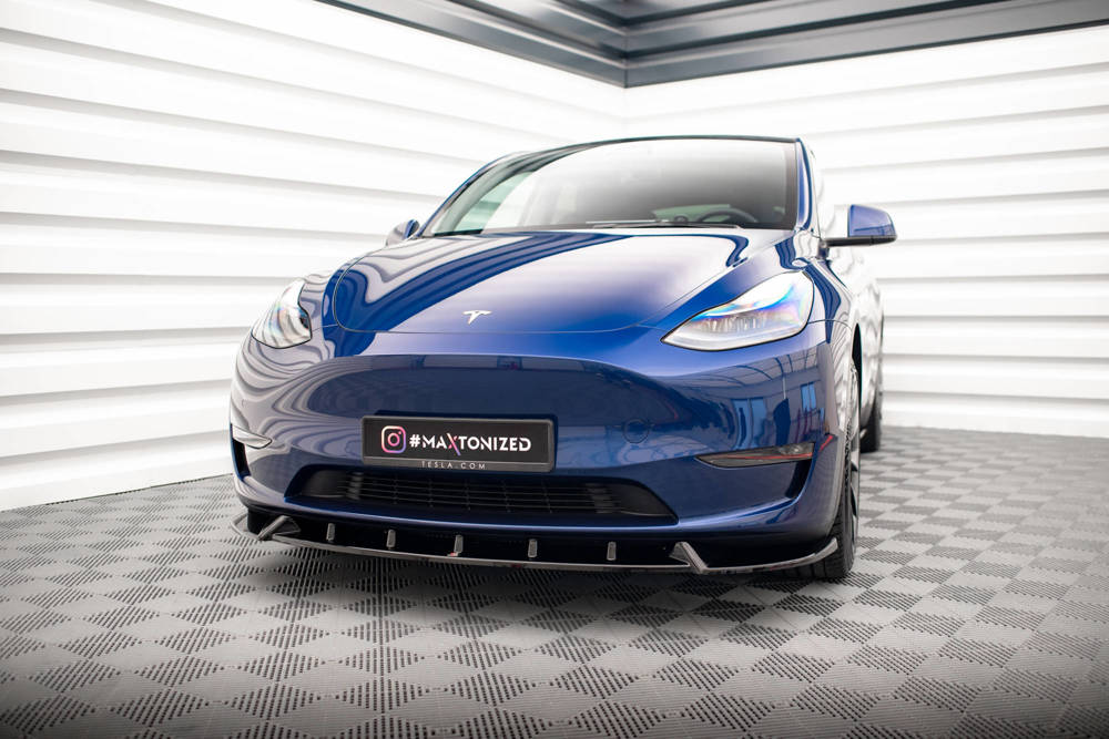 Voorspoiler V.1 Tesla Model Y Maxton Glans Zwart