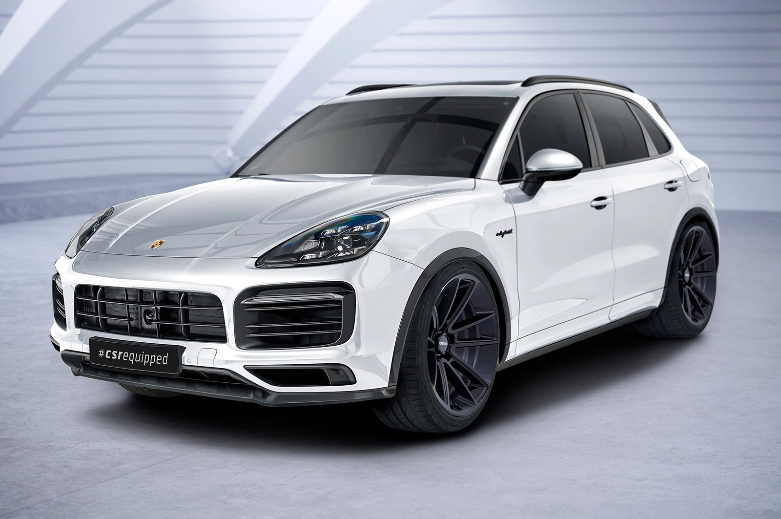 Voorspoiler Porsche Cayenne P0536/9YA Glans Zwart van CSR Automotive (2017-2023)