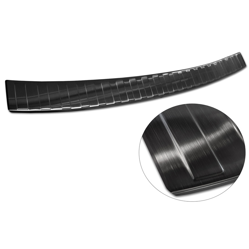 Zwart RVS Achterbumperprotector  Volkswagen Crafter & MAN TGE 2017- 'Ribs' ('XL'-version)