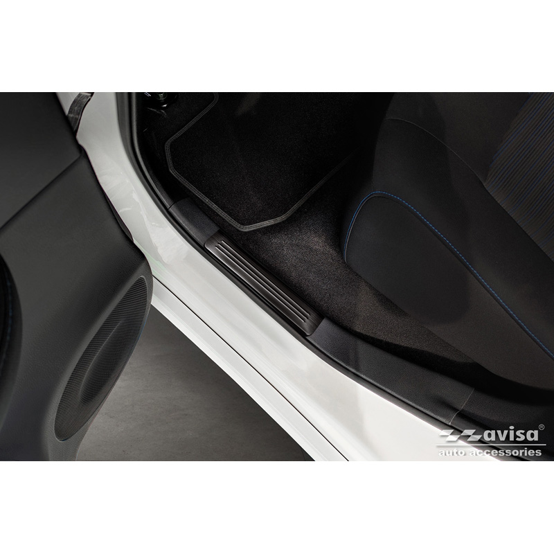 Zwart RVS Instaplijsten  Nissan Leaf II 2017- - 'Lines' - 4-delig