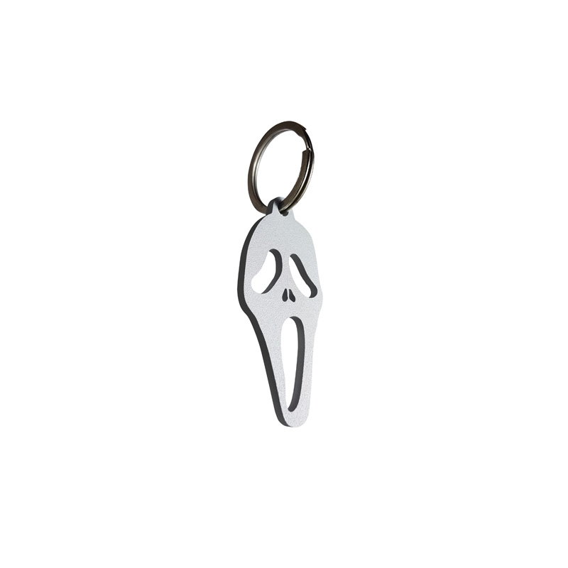 RVS sleutelhanger - 'Ghost' (wit)