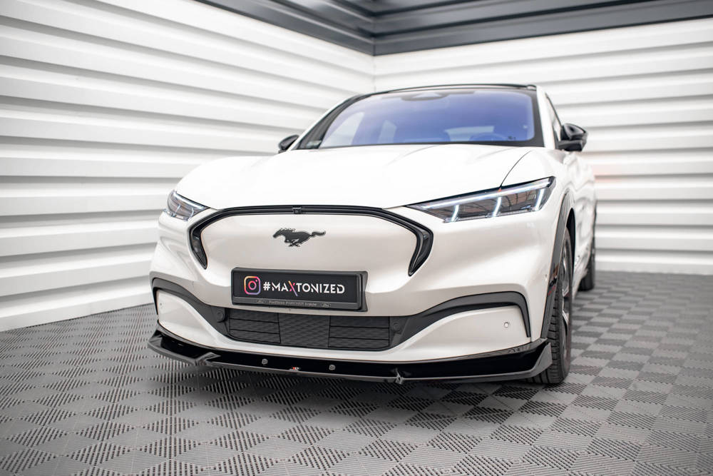 Voorspoiler V.1 Ford Mustang Mach-E Maxton Glans Zwart
