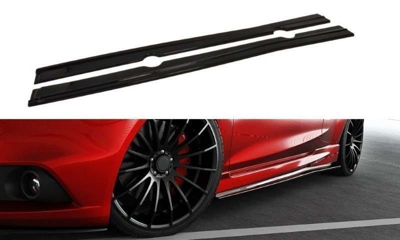 Zijskirts Diffusers Ford Fiesta ST / ST-Line Mk7 / Mk7 FL Glanzend Zwart
