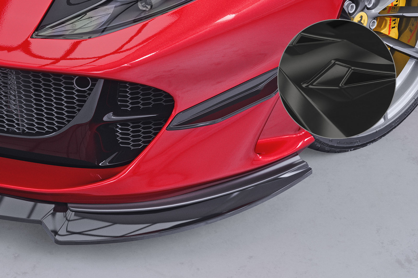Canard voor Ferrari 812 Superfast / GTS CSR Glanzend Zwart
