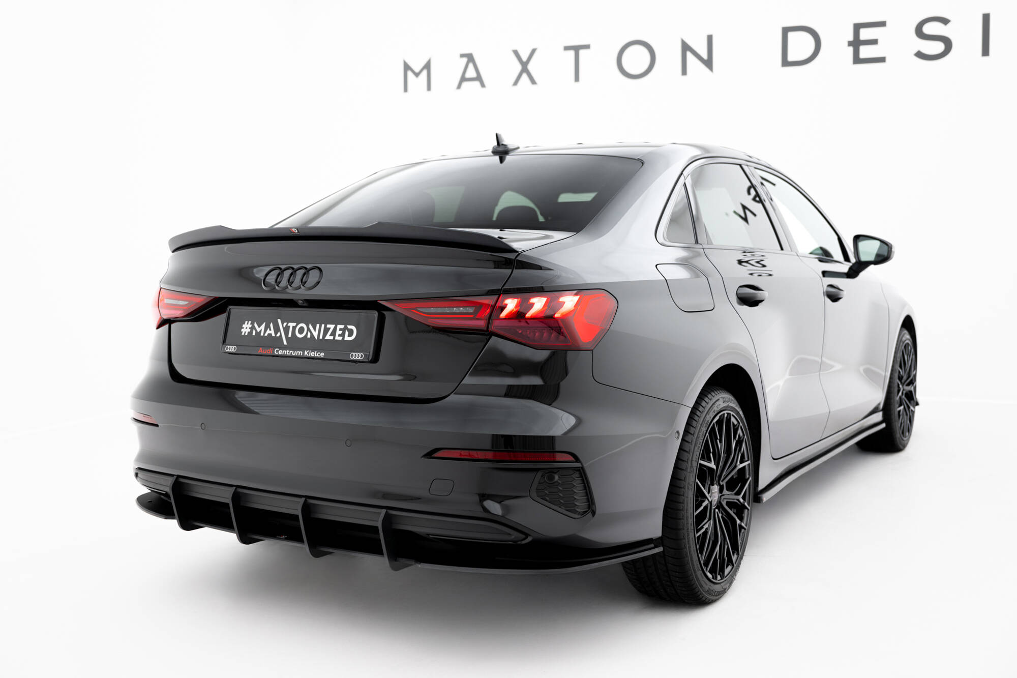 Street Pro Achter Diffuser Audi A3 Sedan 8Y Maxton Glanzend zwart